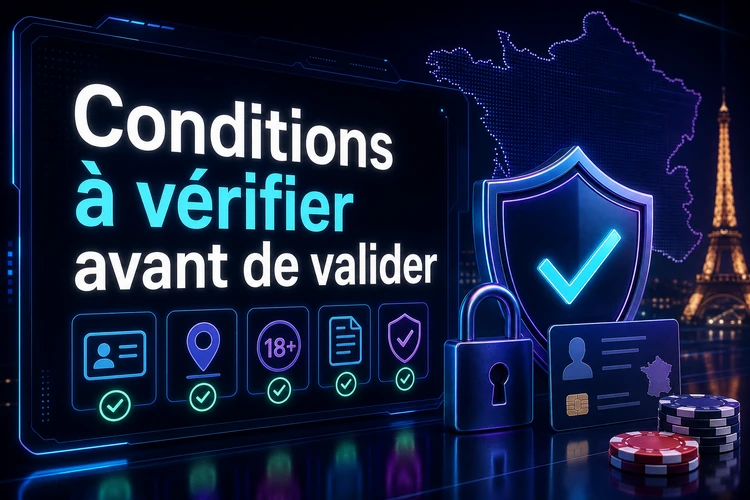 Conditions à vérifier avant de valider