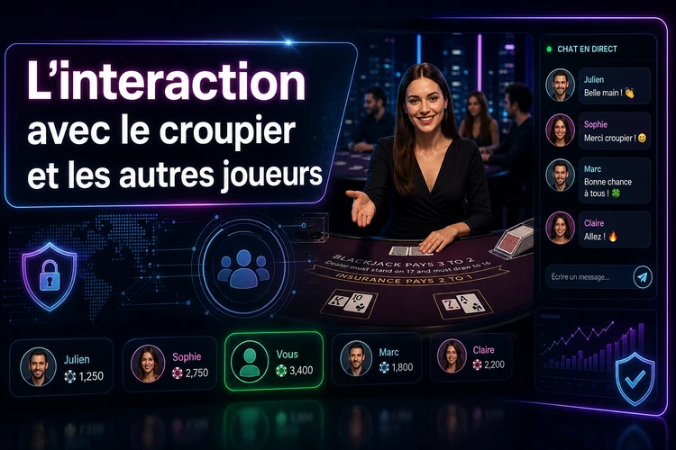 L'interaction avec le croupier et les autres joueurs